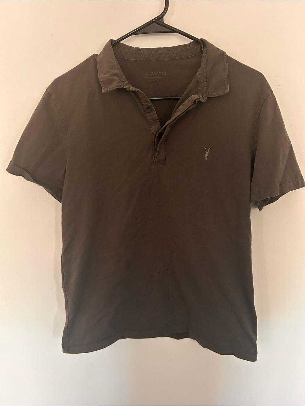 All Saints Men's Gray Polo Shirt